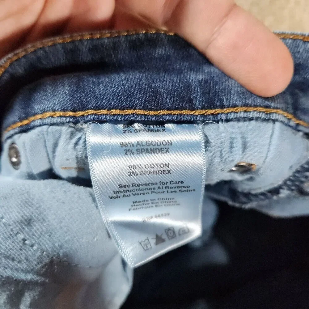 STS Blue Womens Blue Denim Distressed Cassie Skinny Jean Sz 28 Stretch Classic